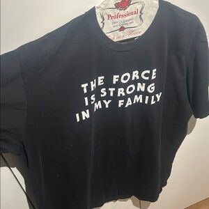 Star Wars Black Short Sleeve Tee with White Family Phrase